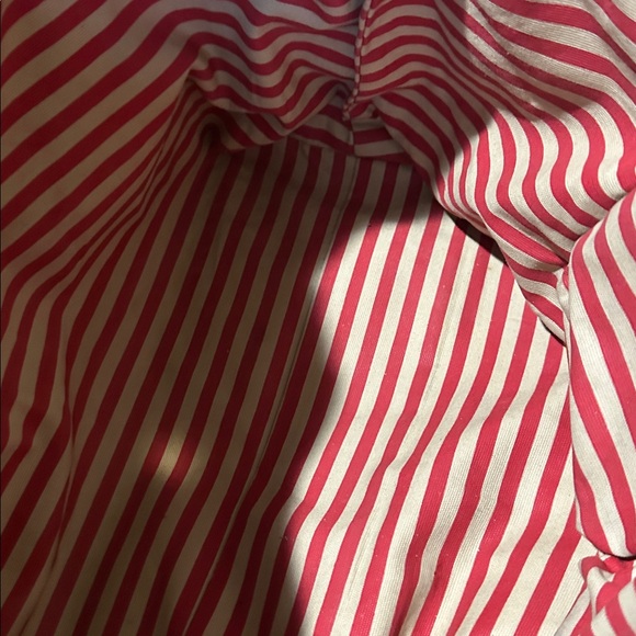 Tory Burch Large Red and Camel Brooke Canvas Tote | EUC | Striped Fabric Lining - Picture 10 of 11